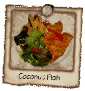 Coconut Fish Viking Restaurant Favorites Plates