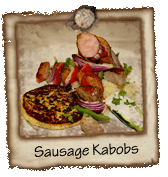 Sausage Kabobs Viking Restaurant Favorites Plates